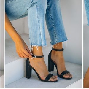 (ShuShop) Whimsy Ankle Strap Black Heel